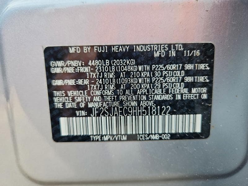 2017 SUBARU FORESTER 2.5I PREMIUM 13
