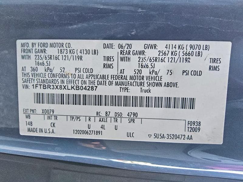 2020 FORD TRANSIT T-250 13