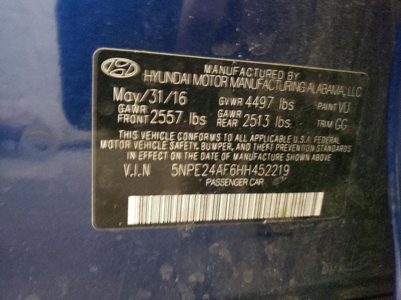 2017 HYUNDAI SONATA SE SE 12