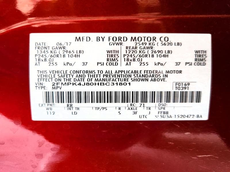 2017 FORD EDGE SEL 12