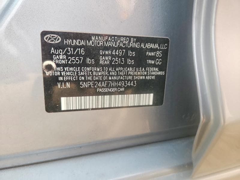 2017 HYUNDAI SONATA SE 12