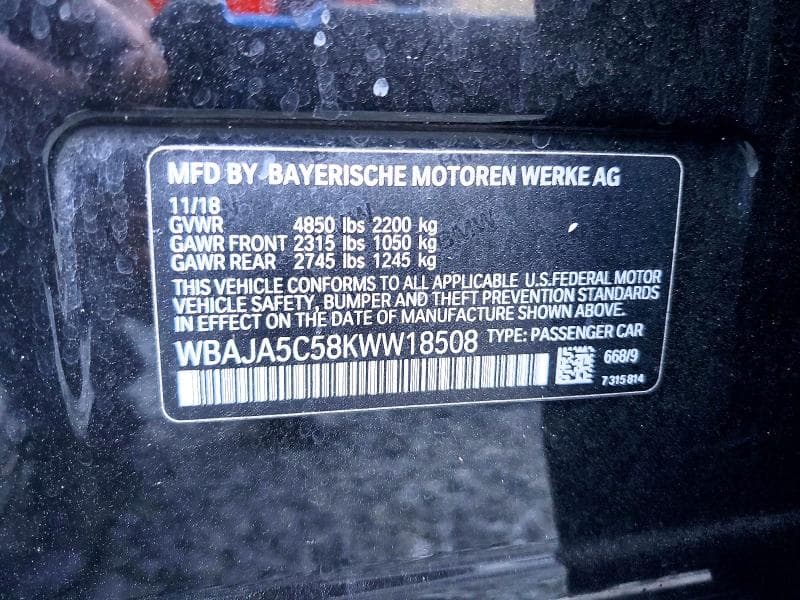 2019 BMW 530 I 12