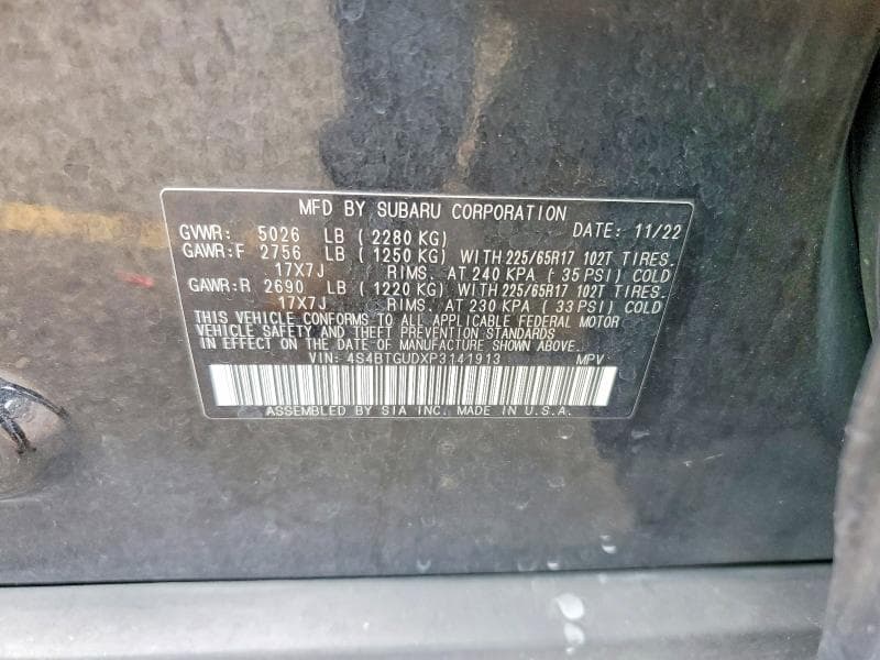 2023 SUBARU OUTBACK WILDERNESS 13