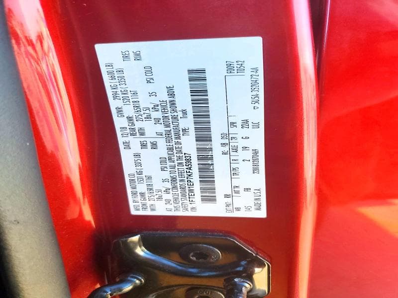 2019 FORD F150 SUPERCREW 12