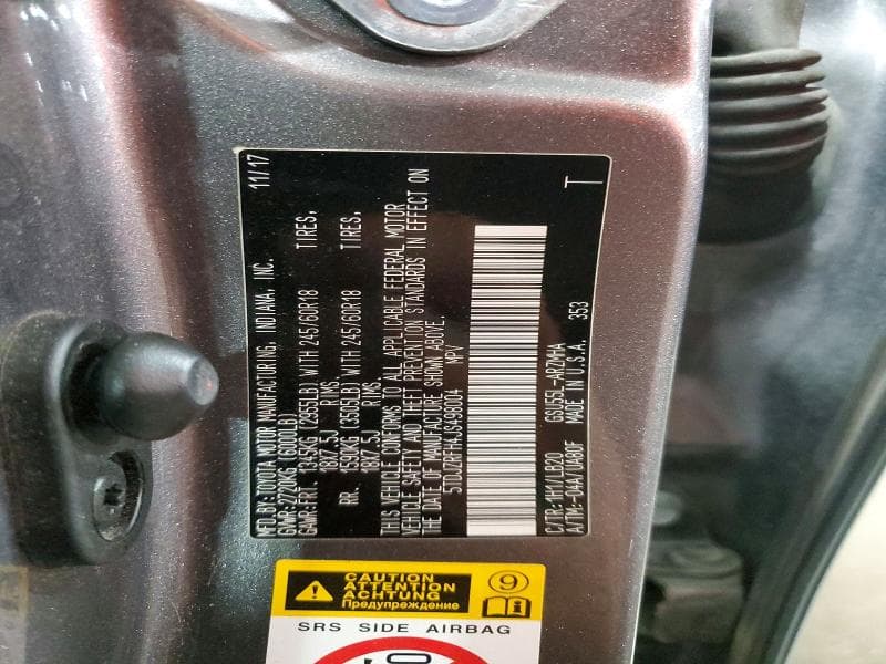 2018 TOYOTA HIGHLANDER XLE XLE 12