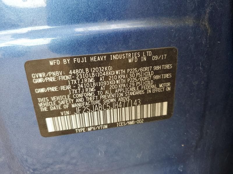 2018 SUBARU FORESTER 2.5I 13
