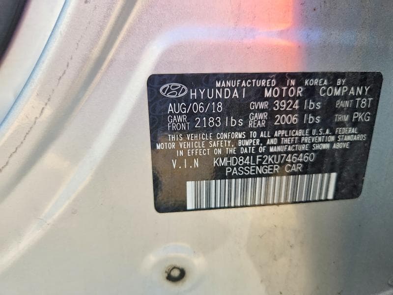 2019 HYUNDAI ELANTRA SEL SEL 12