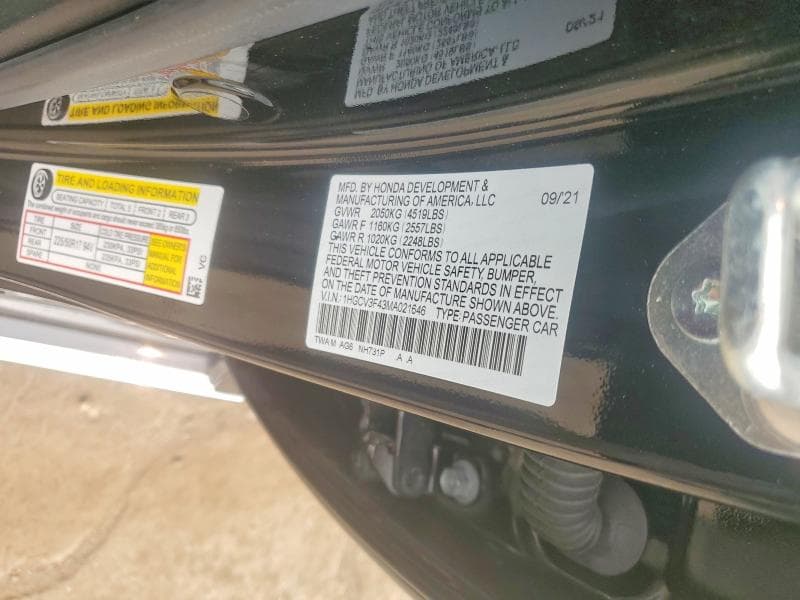 2021 HONDA ACCORD HYBRID EX 12