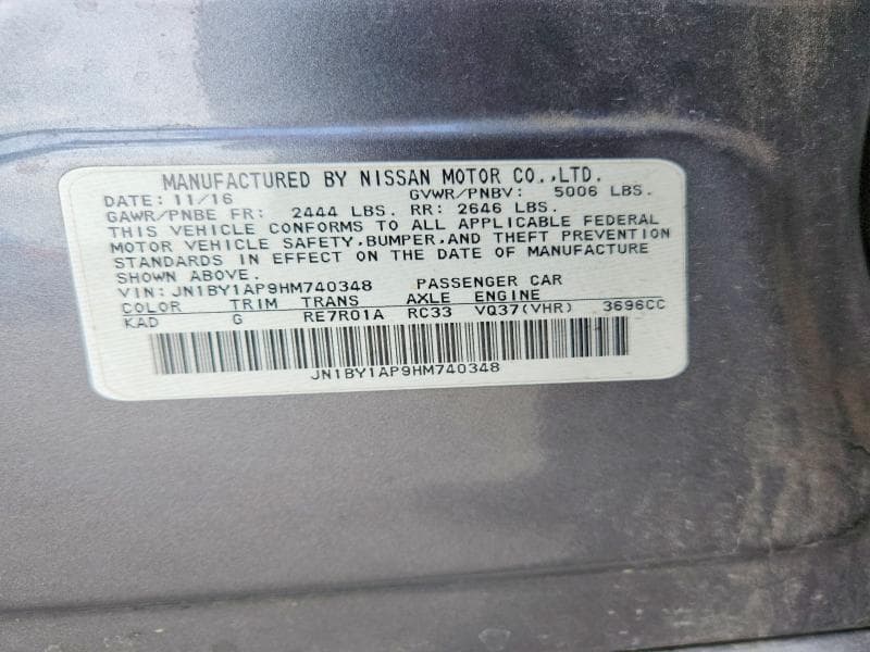 2017 INFINITI Q70 3.7 12