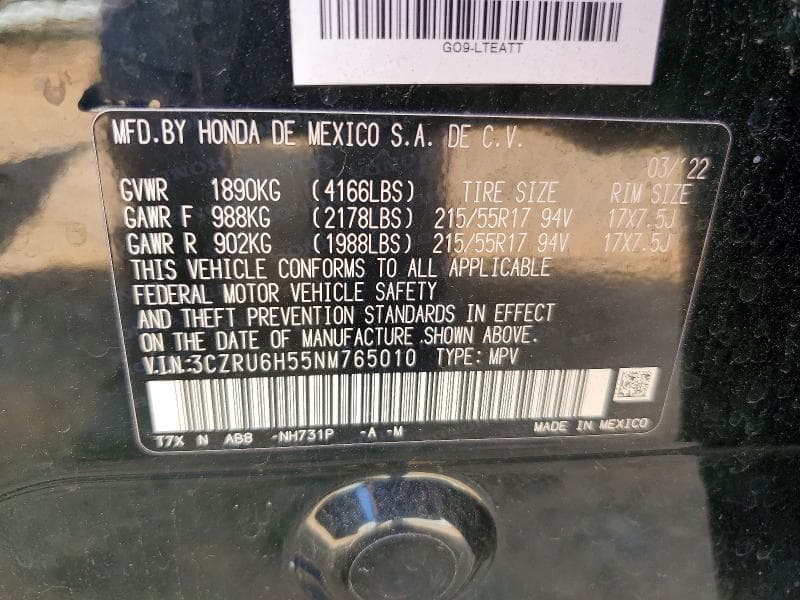 2022 HONDA HR-V EX 13