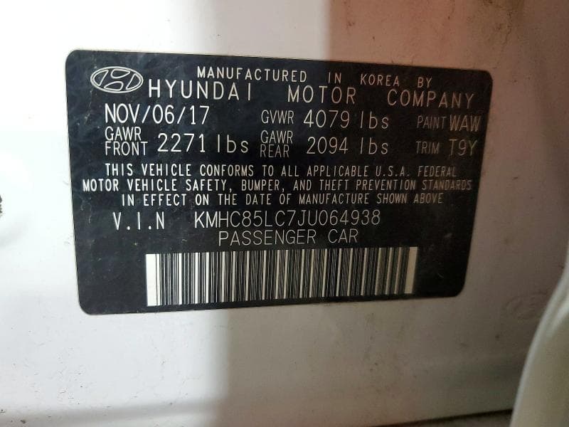 2018 HYUNDAI IONIQ LIMITED LIMITED 13