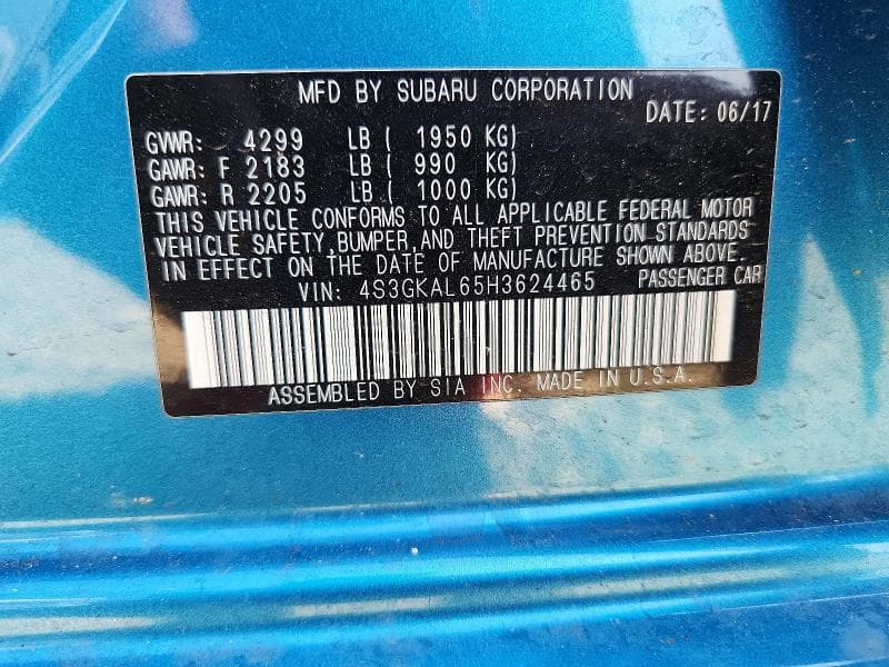 2017 SUBARU IMPREZA MANUAL 13