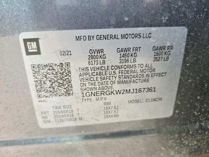 2021 CHEVROLET TRAVERSE LT 14