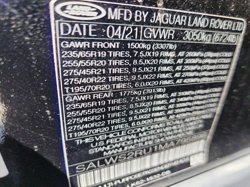 2021 LAND ROVER RANGE ROVER SPORT HST 13