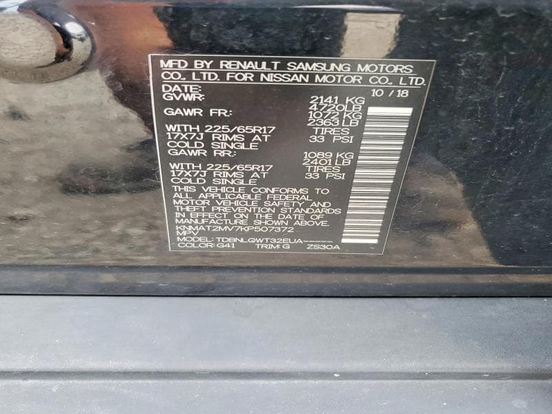2019 NISSAN ROGUE SV SV 13