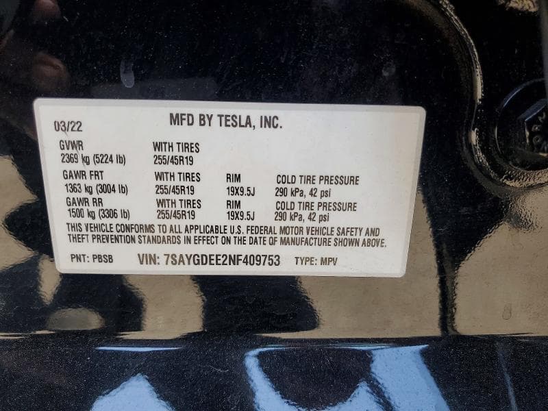 2022 TESLA MODEL Y 13
