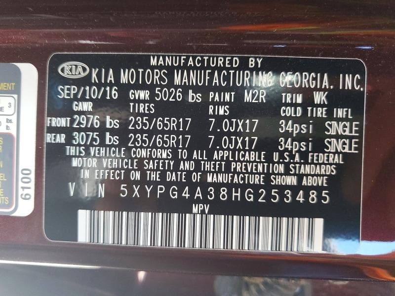 2017 KIA SORENTO 13