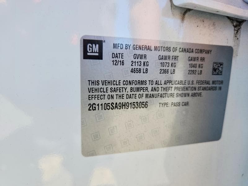 2017 CHEVROLET IMPALA LT LT 12