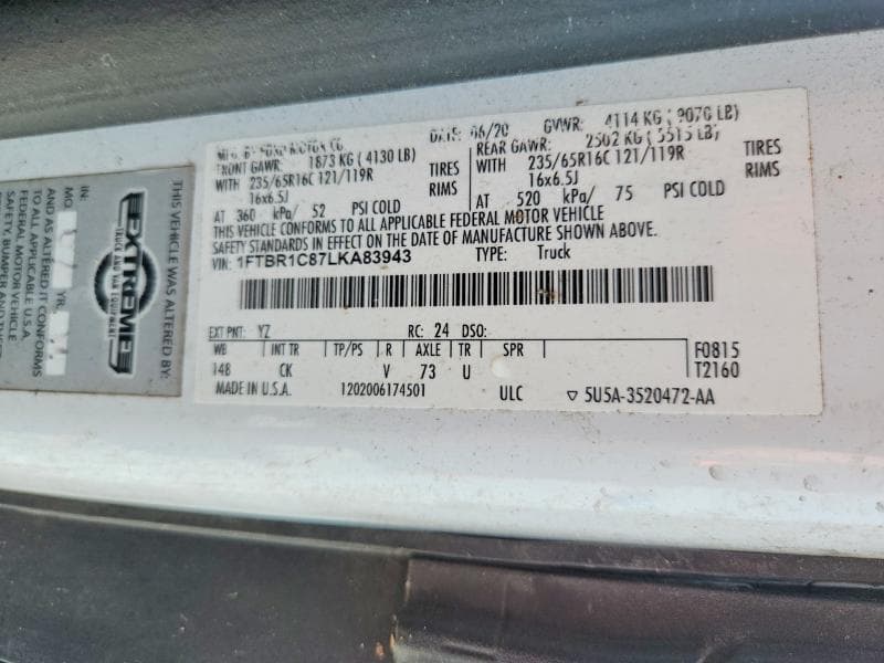 2020 FORD TRANSIT T-250 13