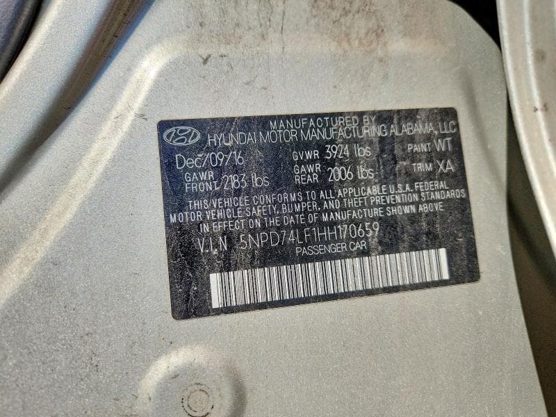 2017 HYUNDAI ELANTRA SE SE 12