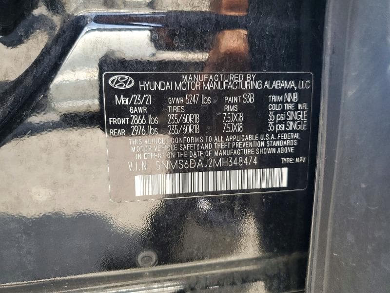 2021 HYUNDAI SANTA FE SEL 12