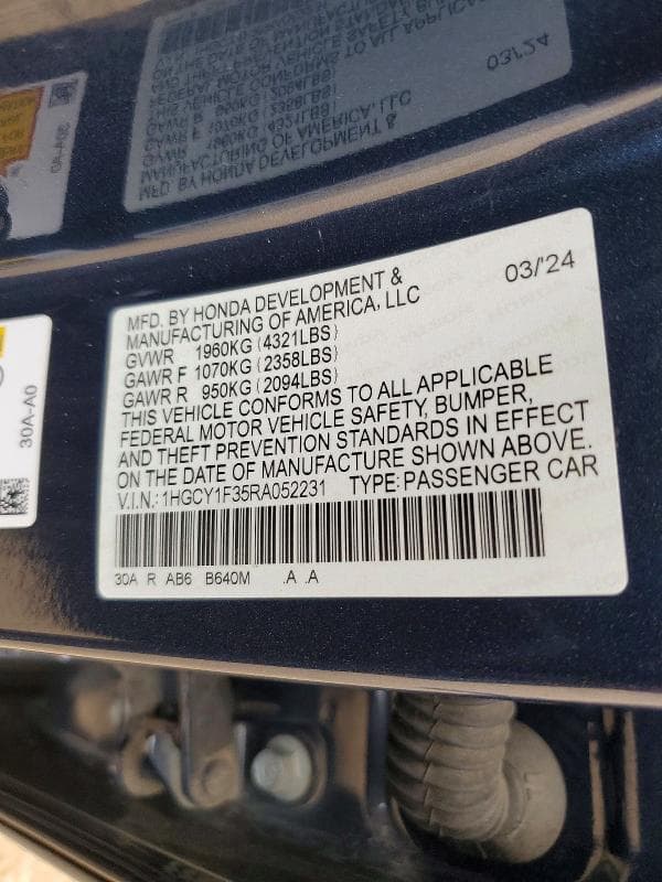2024 HONDA ACCORD 12