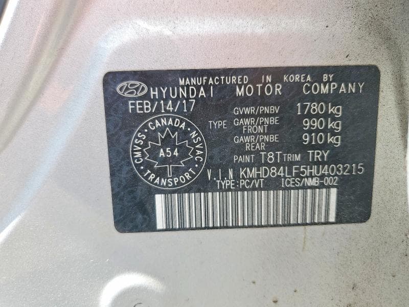 2017 HYUNDAI ELANTRA SE 12