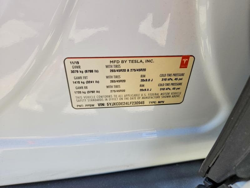 2020 TESLA MODEL X 12