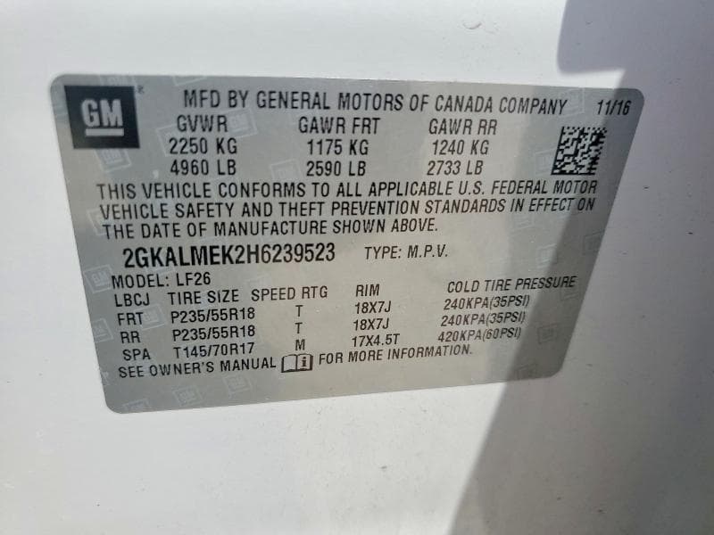 2017 GMC TERRAIN SLE 13