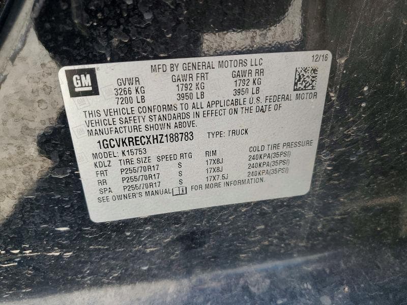 2017 CHEVROLET SILVERADO K1500 LT 12