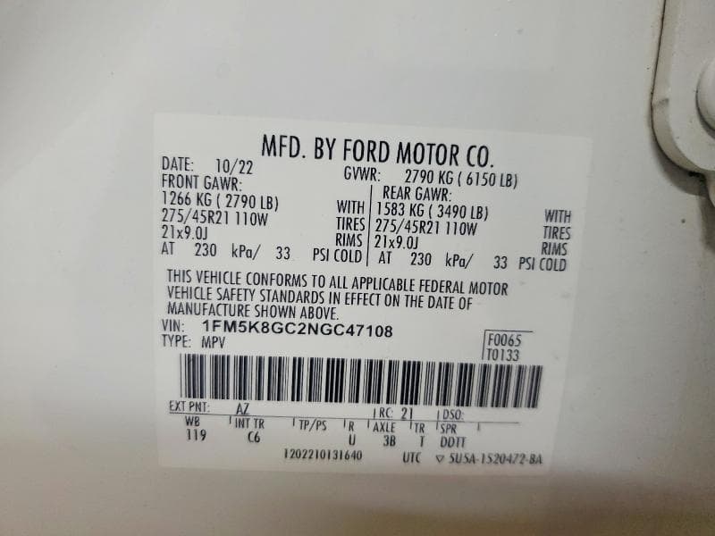 2022 FORD EXPLORER ST 13
