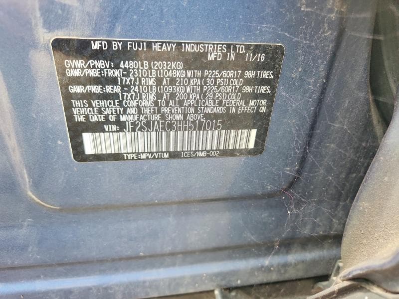 2017 SUBARU FORESTER 2.5I PREMIUM 12