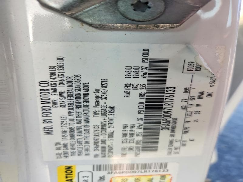 2020 FORD FUSION TITANIUM 12