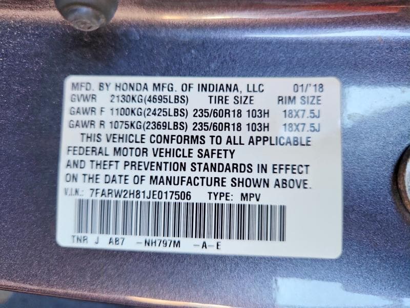 2018 HONDA CR-V EXL 13