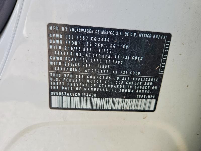 2019 VOLKSWAGEN TIGUAN S 13