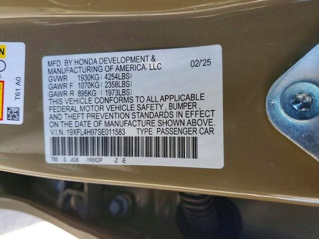 2025 HONDA CIVIC 13