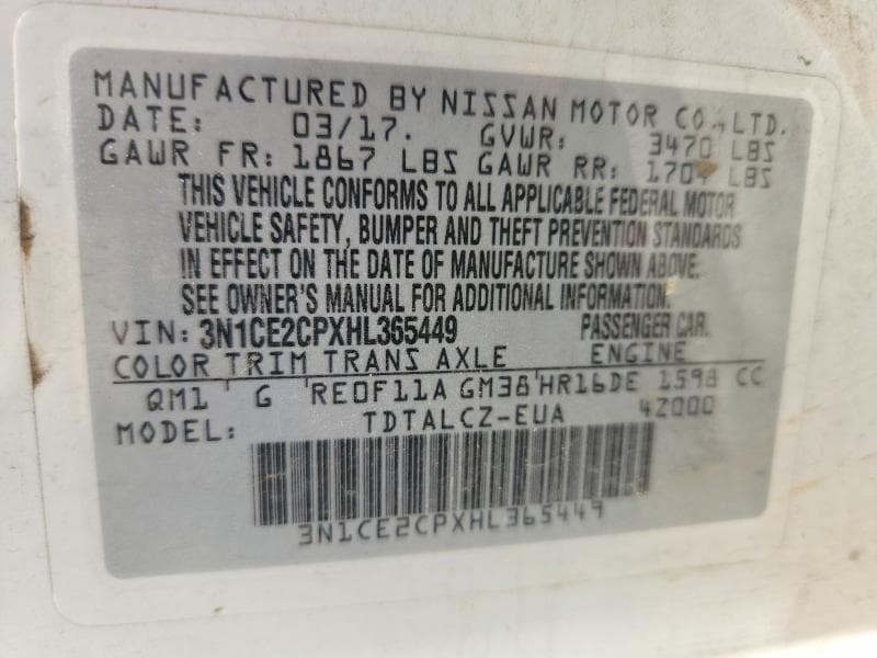 2017 NISSAN VERSA NOTE S PLUS 12