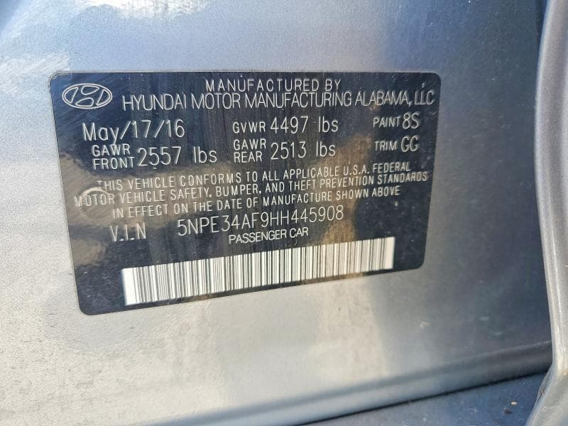 2017 HYUNDAI SONATA LIMITED LIMITED 12