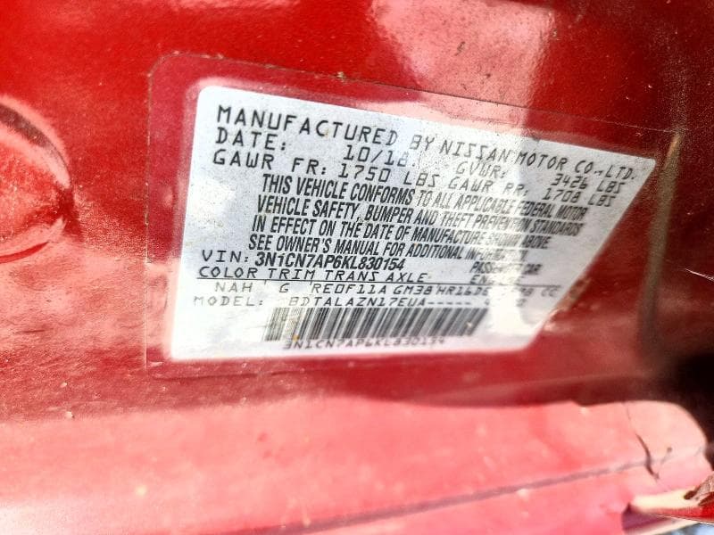 2019 NISSAN VERSA S PLUS S PLUS 13