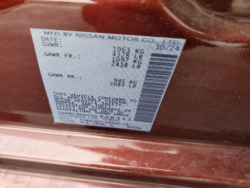 2025 NISSAN ALTIMA SV 13