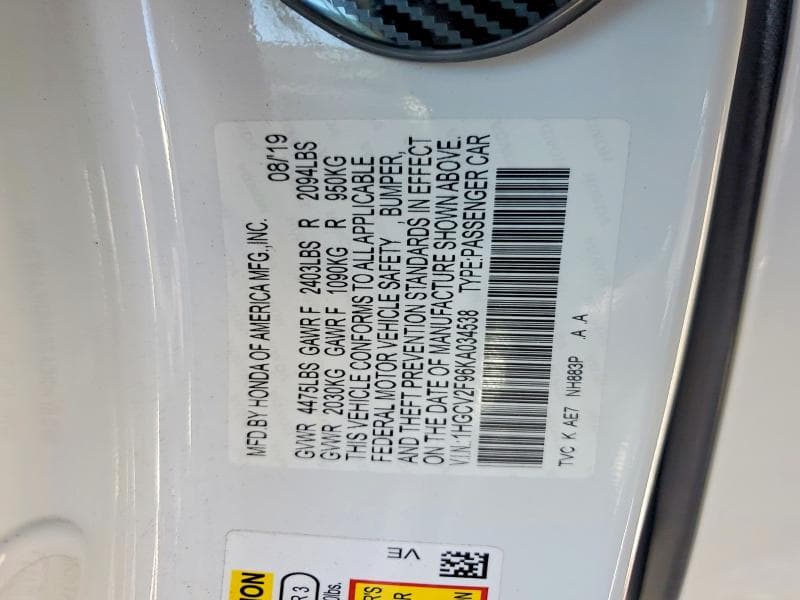 2019 HONDA ACCORD TOURING 13