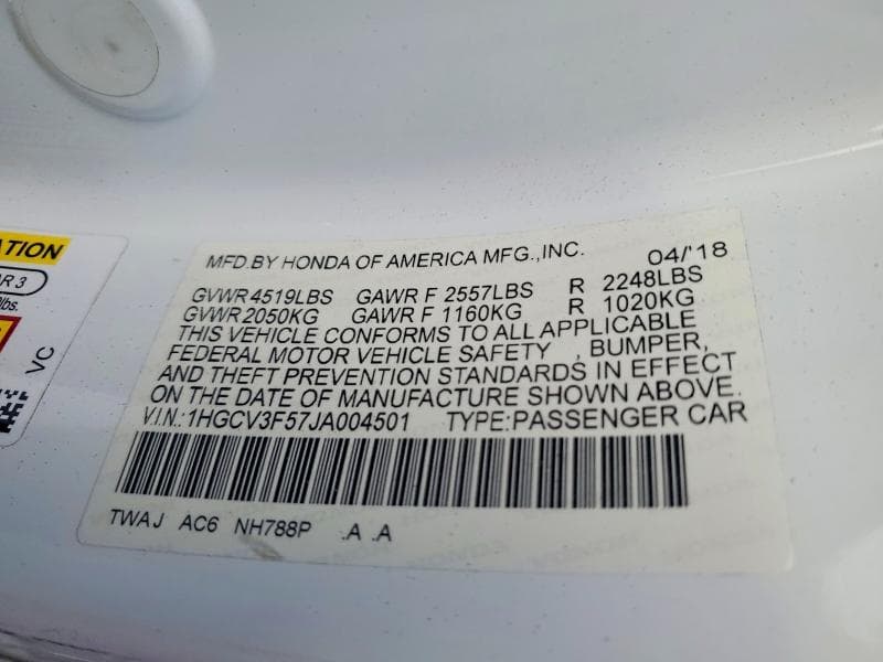 2018 HONDA ACCORD HYBRID EXL 12