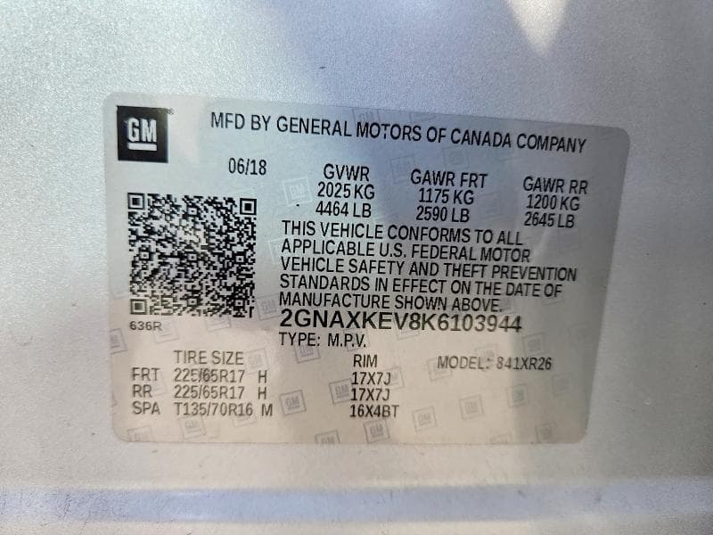 2019 CHEVROLET EQUINOX LT 14