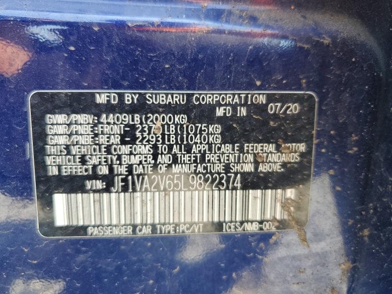 2020 SUBARU WRX STI LIMITED 12