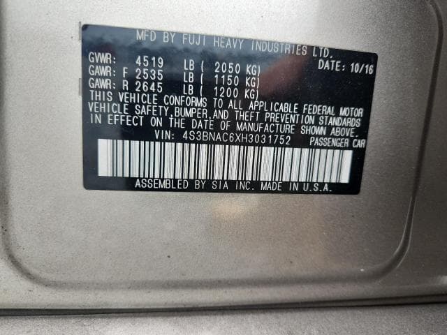 2017 SUBARU LEGACY 2.5I PREMIUM 13