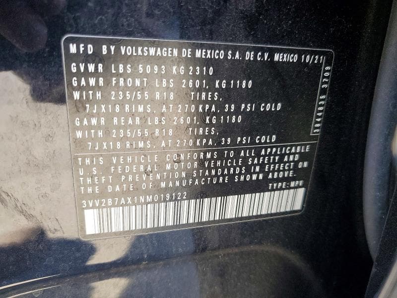 2022 VOLKSWAGEN TIGUAN SE 13