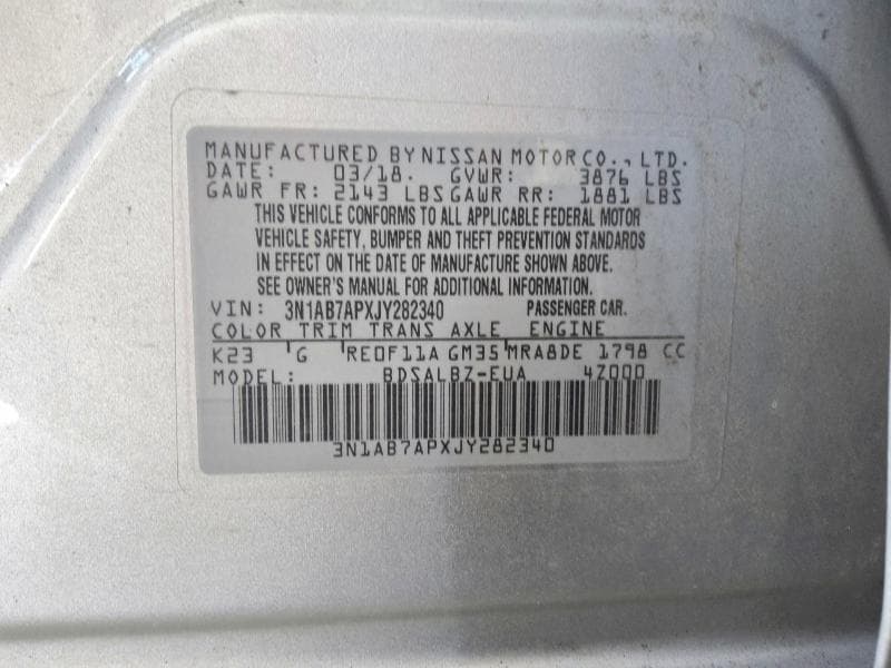 2018 NISSAN SENTRA S 12
