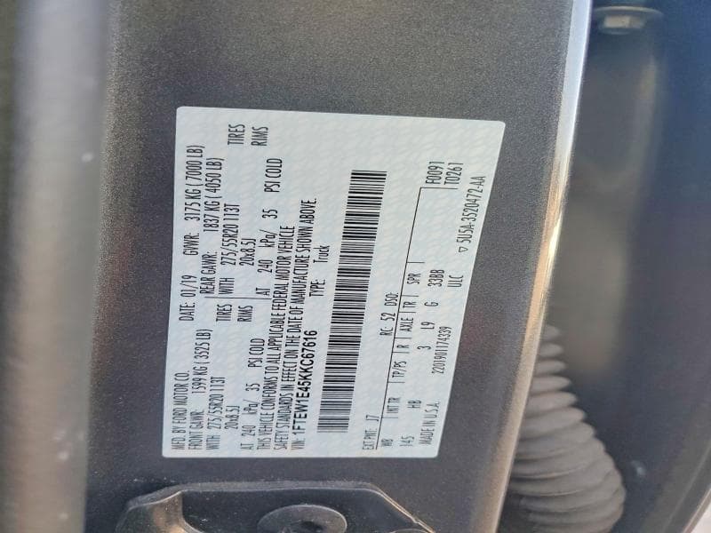 2019 FORD F150 SUPERCREW 12