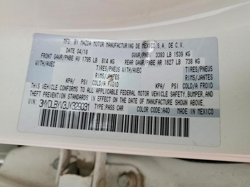 2018 TOYOTA YARIS IA BASE 12