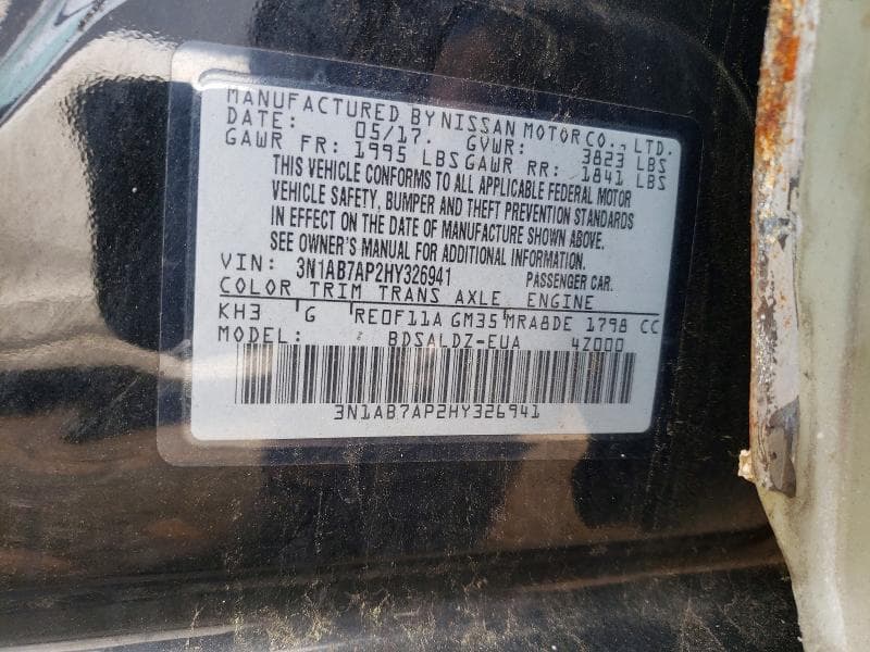 2017 NISSAN SENTRA SV SV 13